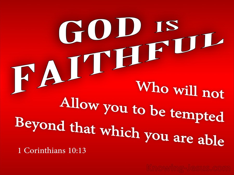 1 Corinthians 10:13 God Is Faithful (red)
